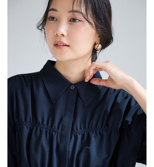 VIS「【夏トク価格】サッカーシャーリングバルーンシャツ」|シャツ・ブラウス|