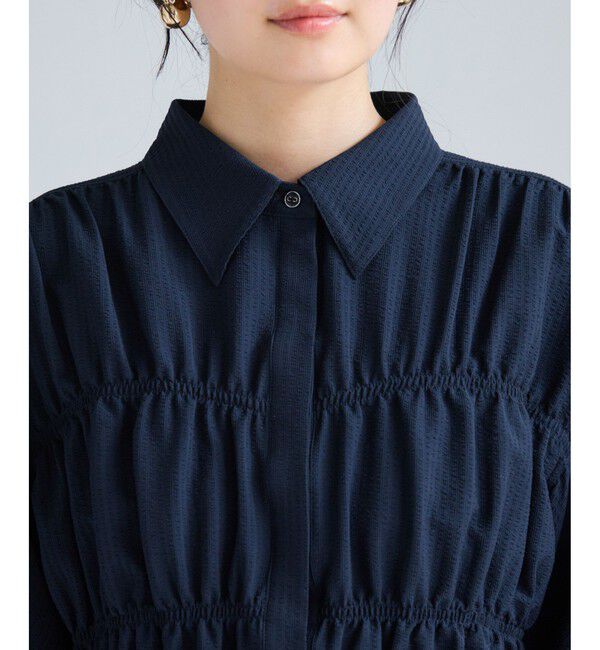 VIS「【夏トク価格】サッカーシャーリングバルーンシャツ」|シャツ・ブラウス|