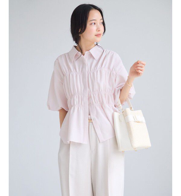 VIS「【夏トク価格】サッカーシャーリングバルーンシャツ」|シャツ・ブラウス|