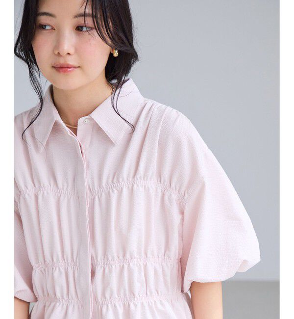 VIS「【夏トク価格】サッカーシャーリングバルーンシャツ」|シャツ・ブラウス|