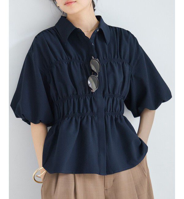 VIS「【夏トク価格】サッカーシャーリングバルーンシャツ」|シャツ・ブラウス|