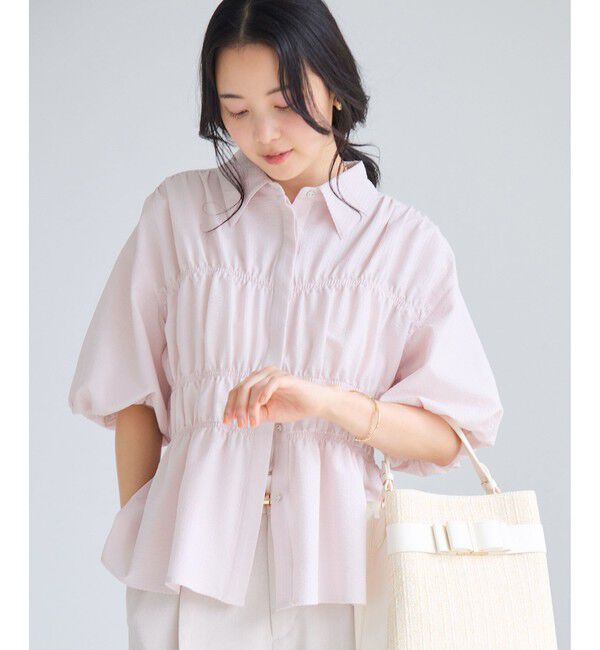 VIS「【夏トク価格】サッカーシャーリングバルーンシャツ」|シャツ・ブラウス|