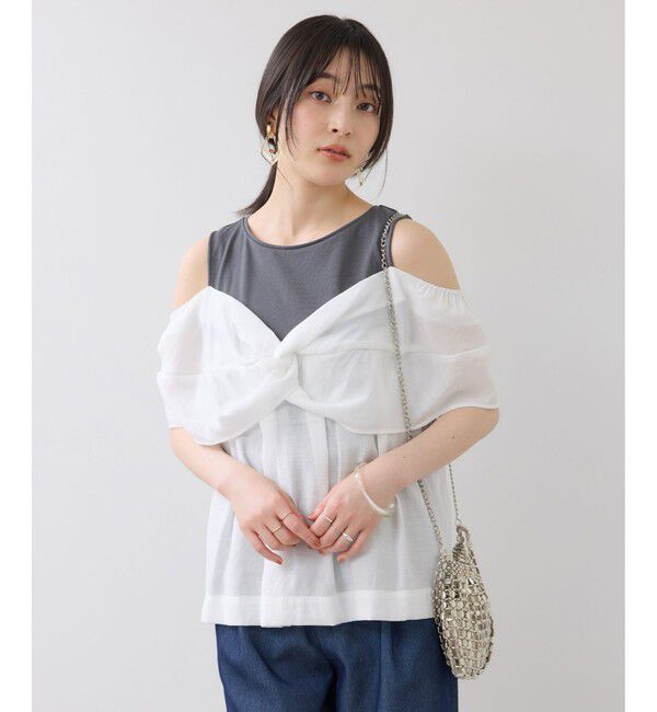 VIS「フロントリボンドッキングトップス/2WAY」|Tシャツ・カットソー|