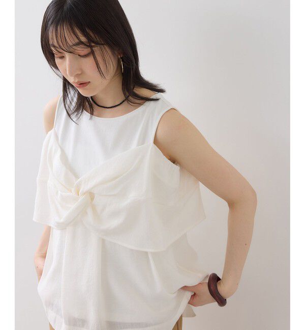 VIS「フロントリボンドッキングトップス/2WAY」|Tシャツ・カットソー|オフホワイト(15)