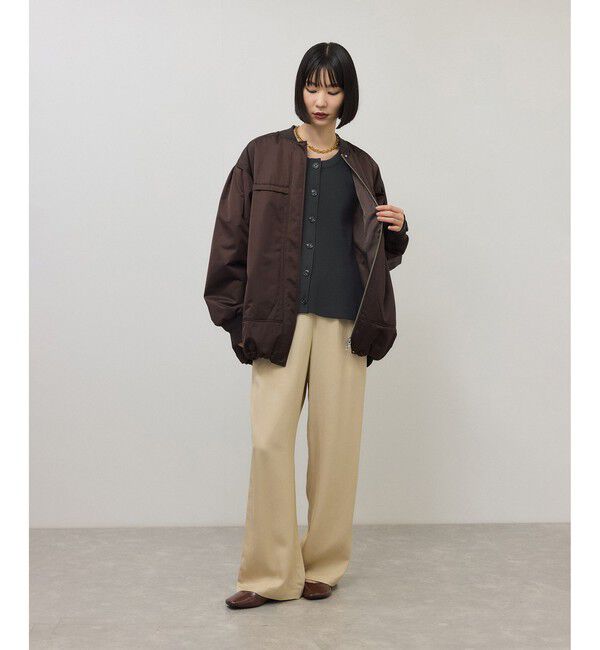 ADAM ET ROPE'「【WEB限定】・【サステナブル】ペプラムニットジレ」|ベスト・ジレ|