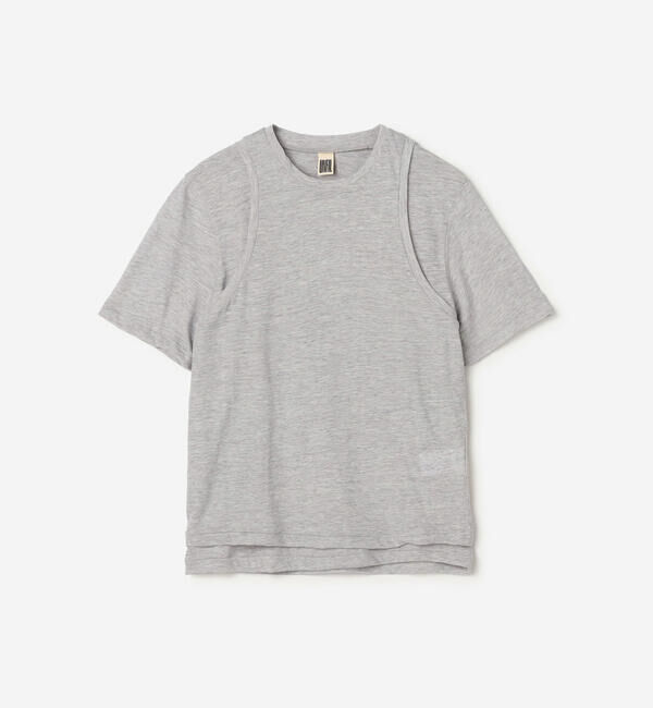 UNFIL「UNFIL | スラブヤーン レイヤードトップス WOMEN」|Tシャツ・カットソー|LTGREY