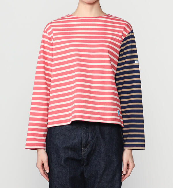 ORCIVAL「ORCIVAL | ハーレクイン コットンロード フレンチバスクTシャツ WOMEN」|Tシャツ・カットソー|