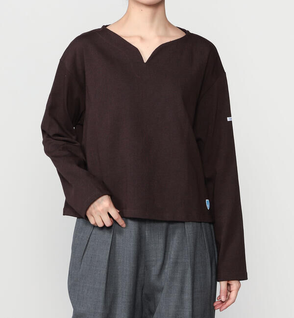ORCIVAL「ORCIVAL | コットンロード スキッパーネック長袖カットソー WOMEN」|Tシャツ・カットソー|DKBROWN