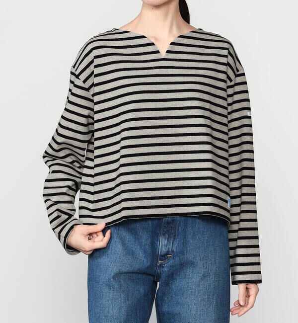 ORCIVAL「ORCIVAL | コットンロード スキッパーネック長袖カットソー WOMEN」|Tシャツ・カットソー|GREY系1