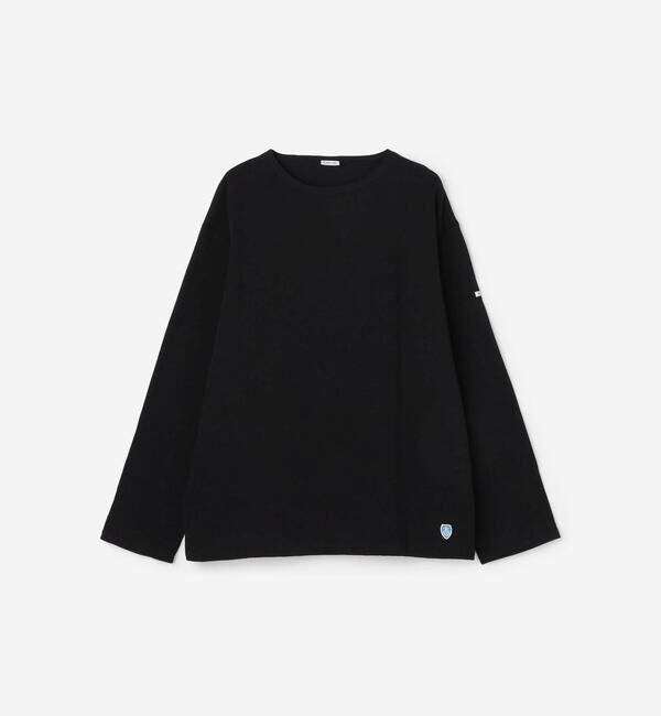 ORCIVAL「ORCIVAL | コットンロード クルーネック ワイドフレンチバスクTシャツ MEN」|Tシャツ・カットソー|BLACK