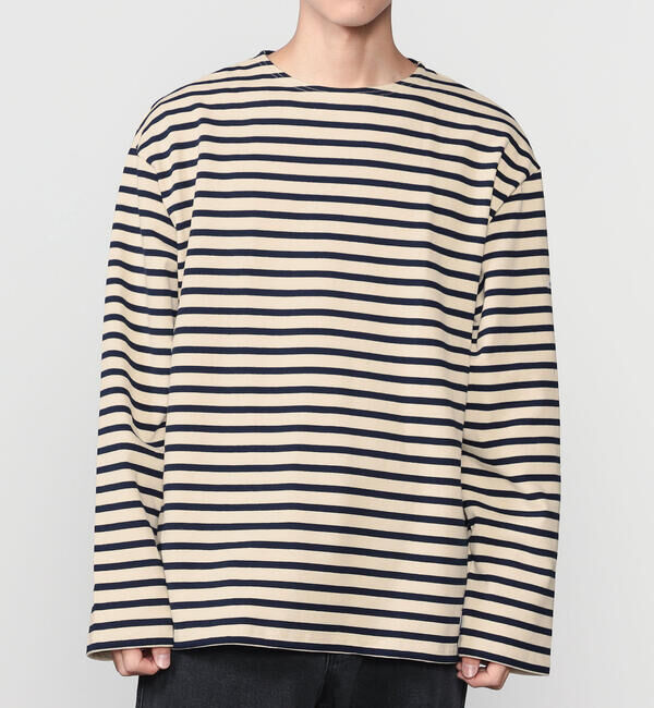 ORCIVAL「ORCIVAL | コットンロード クルーネック ワイドフレンチバスクTシャツ MEN」|Tシャツ・カットソー|ECRU系1