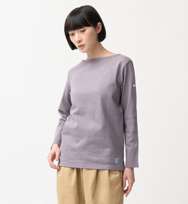 ORCIVAL「ORCIVAL | コットンロード ボートネック フレンチバスクTシャツ WOMEN」|Tシャツ・カットソー|PURPLE