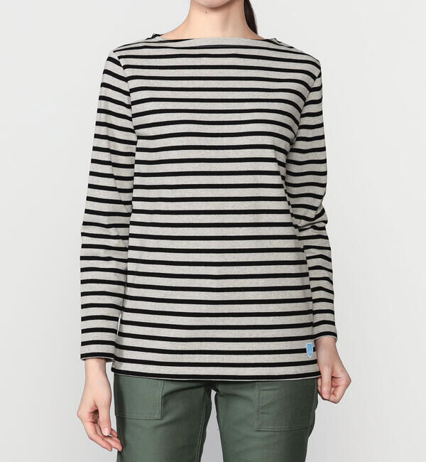 ORCIVAL「ORCIVAL | コットンロード ボートネック フレンチバスクTシャツ WOMEN」|Tシャツ・カットソー|GREY系1