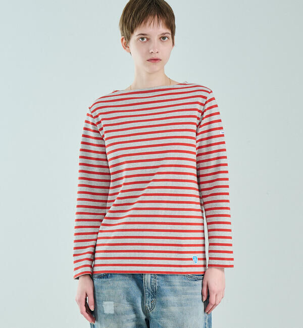 ORCIVAL「ORCIVAL | コットンロード ボートネック フレンチバスクTシャツ WOMEN」|Tシャツ・カットソー|GREY系2