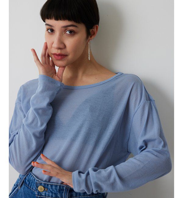 THE PAUSE「《インナー使いもおすすめ》【THE PAUSE】シアーフライスロンTEE」|Tシャツ・カットソー|