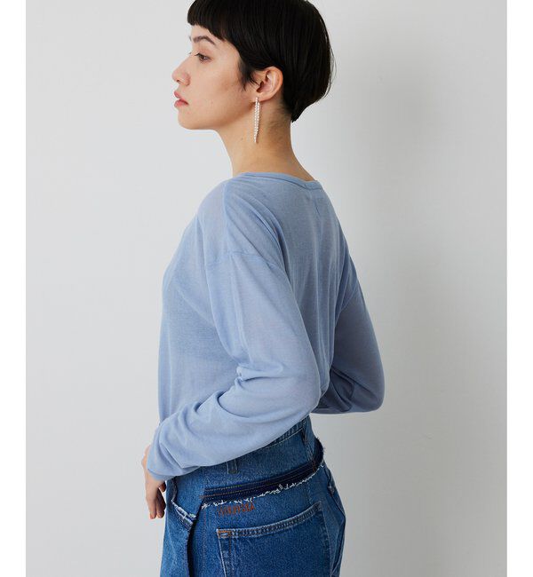 THE PAUSE「《インナー使いもおすすめ》【THE PAUSE】シアーフライスロンTEE」|Tシャツ・カットソー|