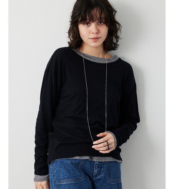 THE PAUSE「《インナー使いもおすすめ》【THE PAUSE】シアーフライスロンTEE」|Tシャツ・カットソー|