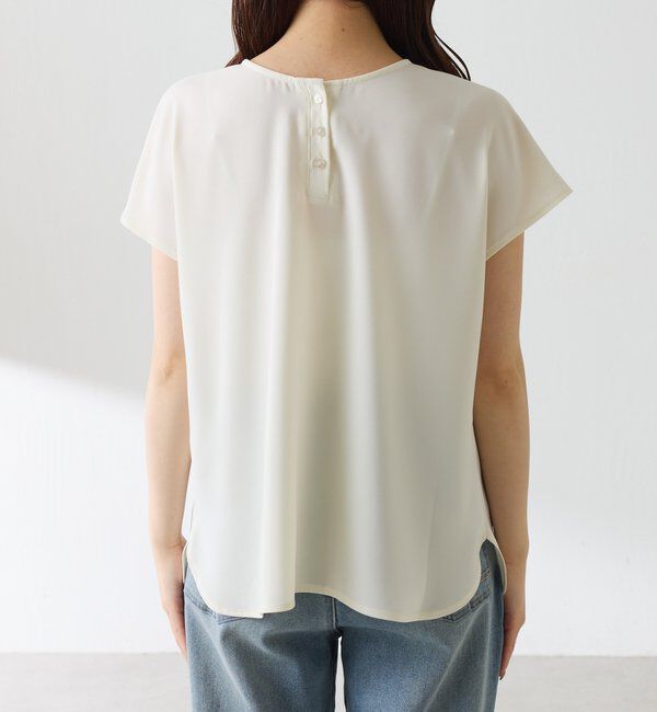  「【さらっとした着心地／前後２WAY 】ジョーゼットフレンチロゴTシャツ」|Tシャツ・カットソー|