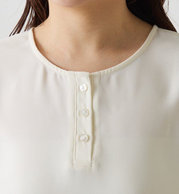  「【さらっとした着心地／前後２WAY 】ジョーゼットフレンチロゴTシャツ」|Tシャツ・カットソー|