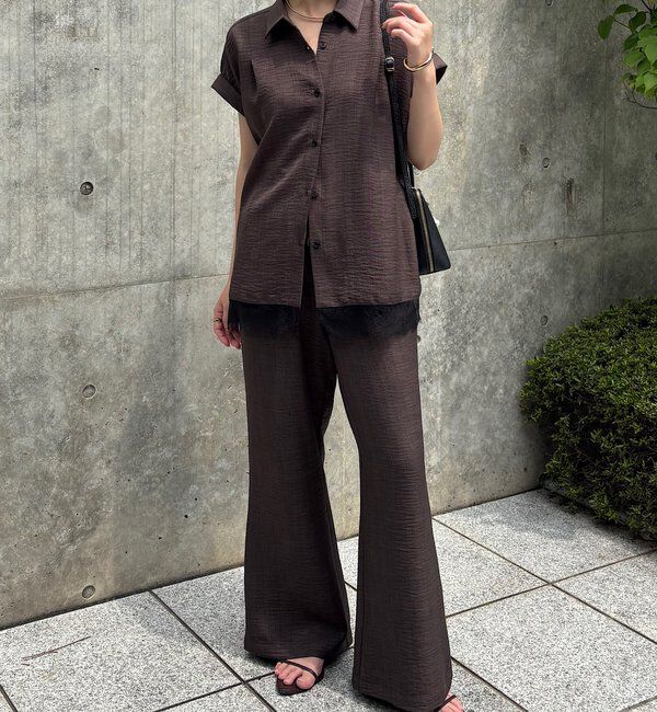  「レースドッキングシャツセットアップ」|ワンピース|