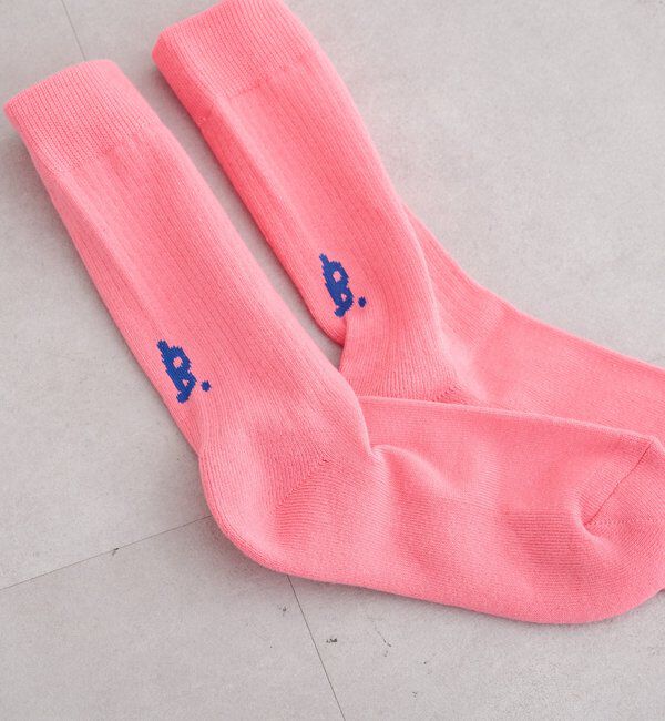  「【6色展開/M.Lサイズ展開/ユニセックス】B ロゴソックス」|その他|ピンク