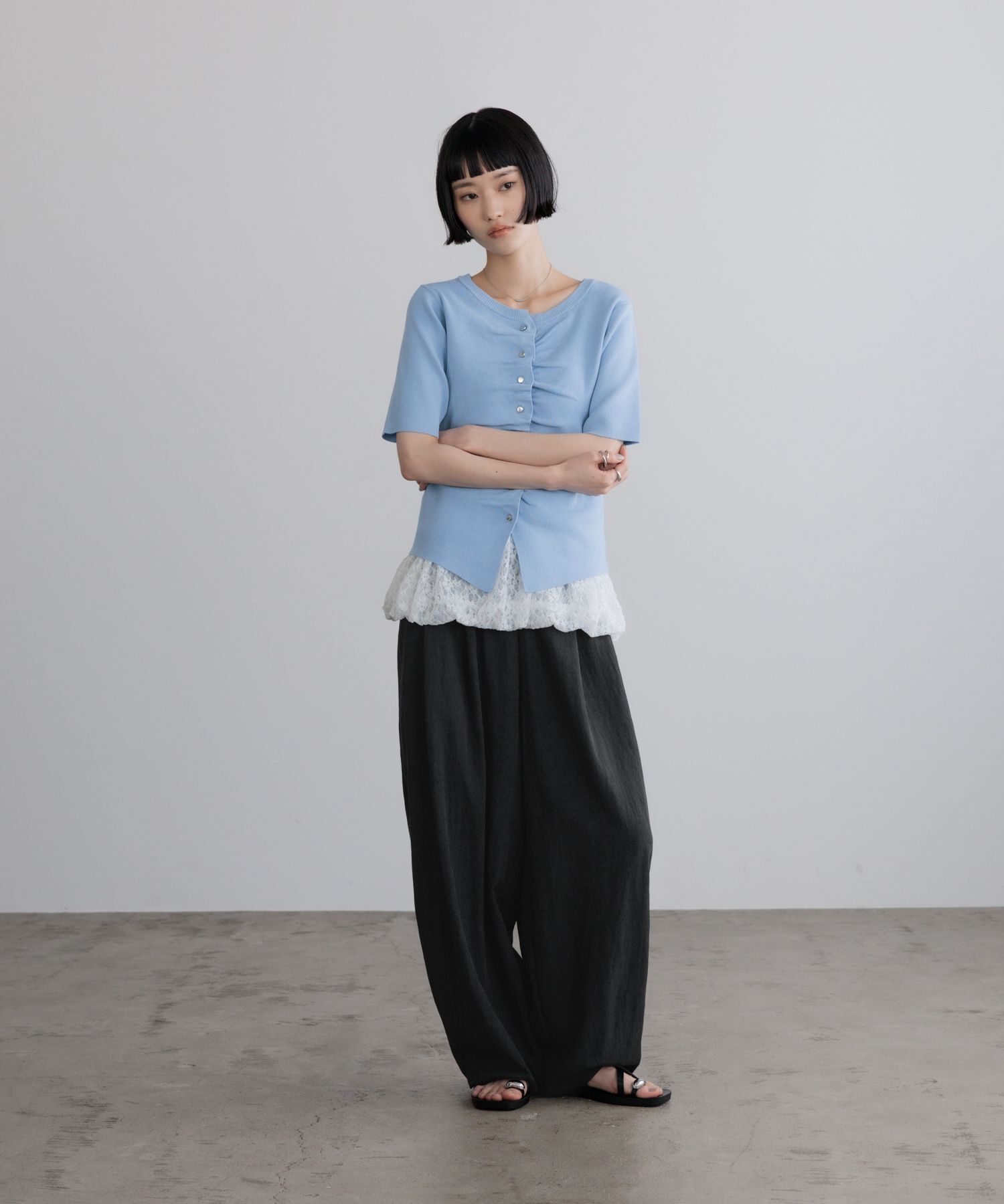 LOWRYS FARM「ドットレースチュールキャミ」|Tシャツ・カットソー|