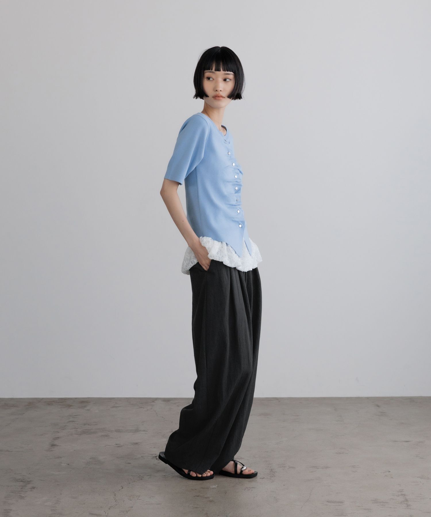 LOWRYS FARM「ドットレースチュールキャミ」|Tシャツ・カットソー|