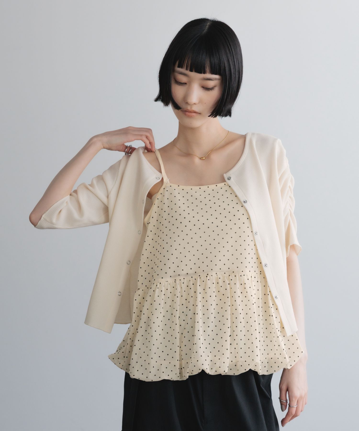 LOWRYS FARM「ドットレースチュールキャミ」|Tシャツ・カットソー|NTL