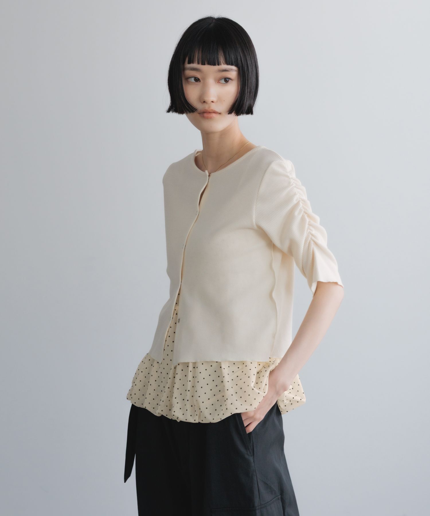 LOWRYS FARM「ドットレースチュールキャミ」|Tシャツ・カットソー|