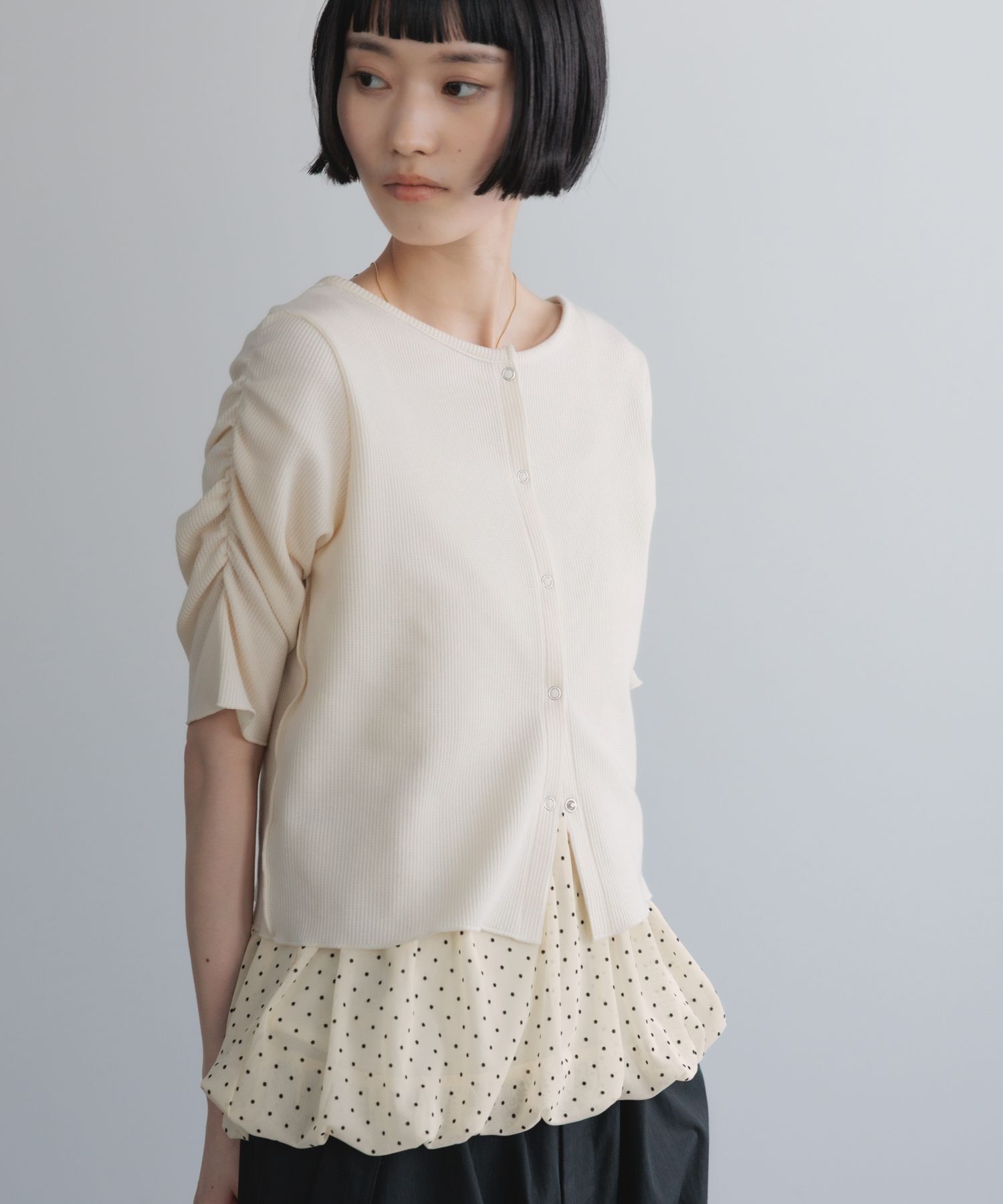 LOWRYS FARM「ドットレースチュールキャミ」|Tシャツ・カットソー|