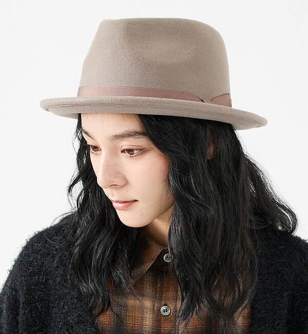 ABAHOUSE「【RUBEN/ルーベン】SOLID ALLUP FELT HAT/ソリッドアルプ」|その他|グレージュ