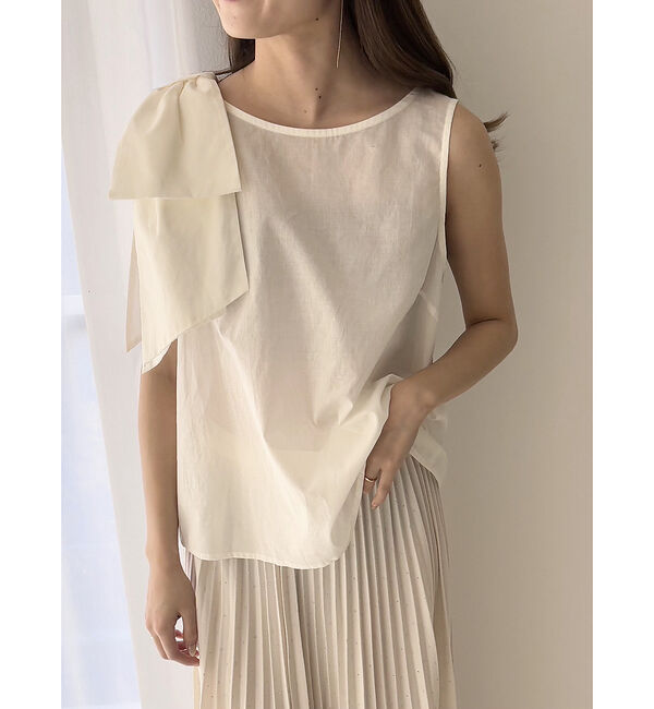 Rouge vif「【一部店舗限定】ショルダービッグリボンブラウス」|シャツ・ブラウス|