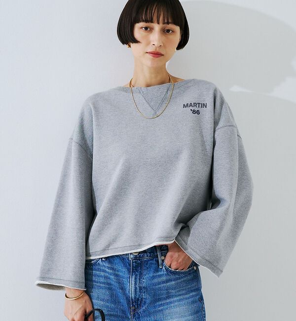 Rouge vif「【IRONING/アイロニング】ロゴショート丈スウェット/スエット logo a」|スウェット・ジャージ|チャコールグレー
