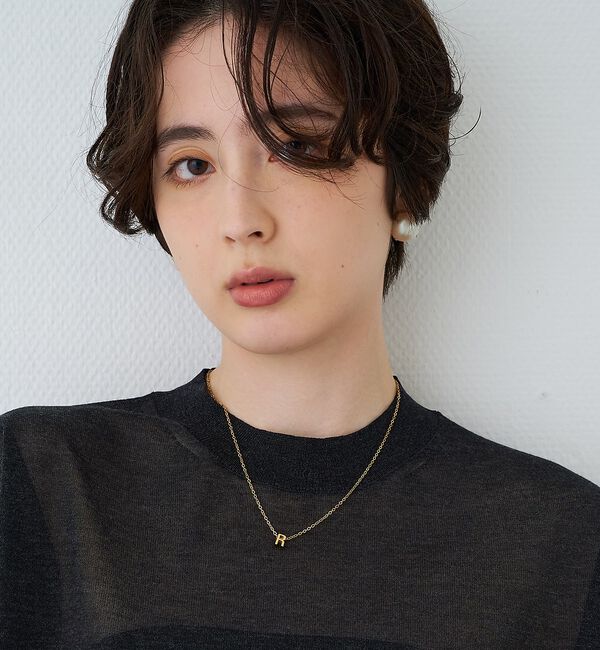 Rouge vif「【PETIT MOMENTS/プティ・モーメント】「R」イニシャルモチーフネック」|ネックレス|