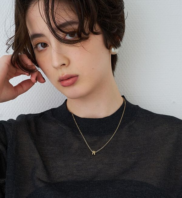 Rouge vif「【PETIT MOMENTS/プティ・モーメント】「R」イニシャルモチーフネック」|ネックレス|
