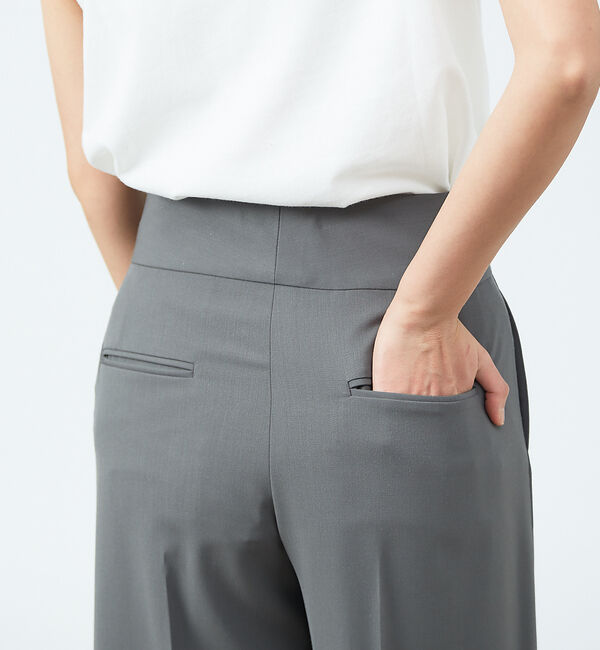 qualite「強撚ギャバハイウエストワイドパンツ」|その他|