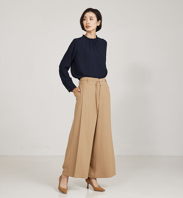 qualite「ベルテッドワイドフレアパンツ」|その他|