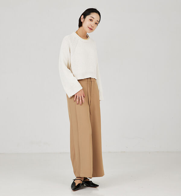 qualite「ベルテッドワイドフレアパンツ」|その他|