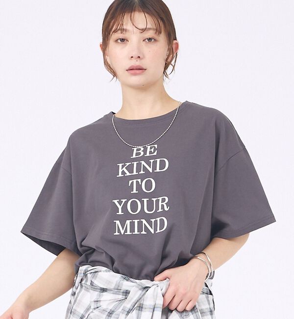 abahouse mavie「ロゴタックTシャツ」|Tシャツ・カットソー|チャコールグレー