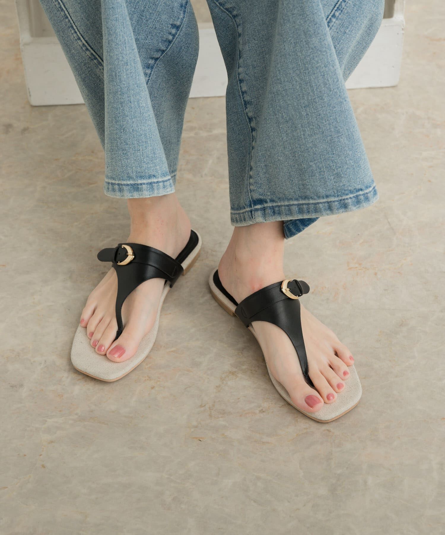 URBAN RESEARCH DOORS「キャンバスコンビトングサンダル」|サンダル|