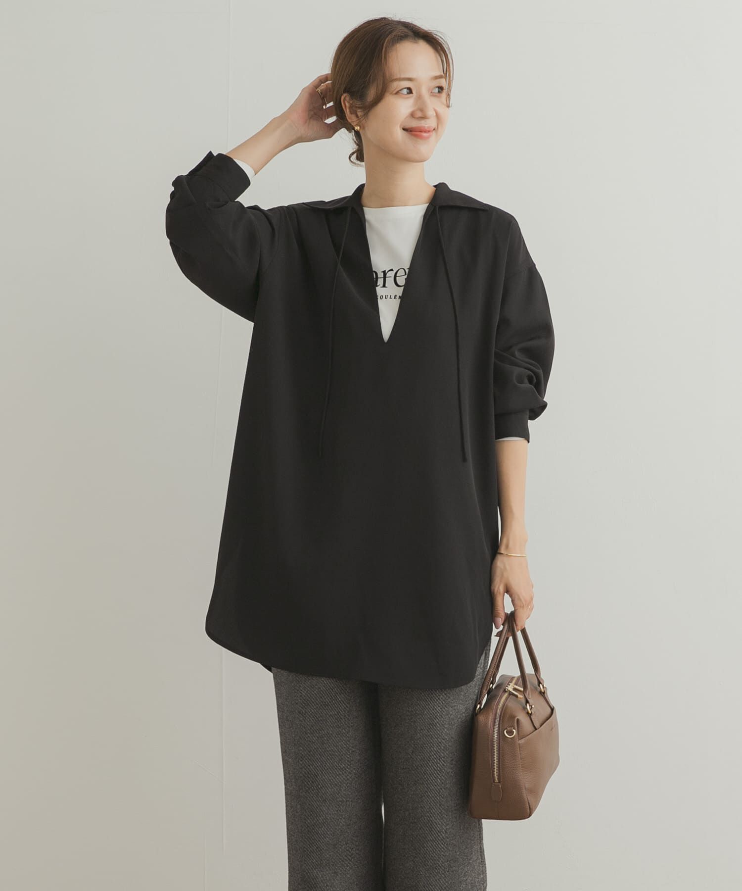 URBAN RESEARCH DOORS「スキッパーチュニックシャツ」|シャツ・ブラウス|