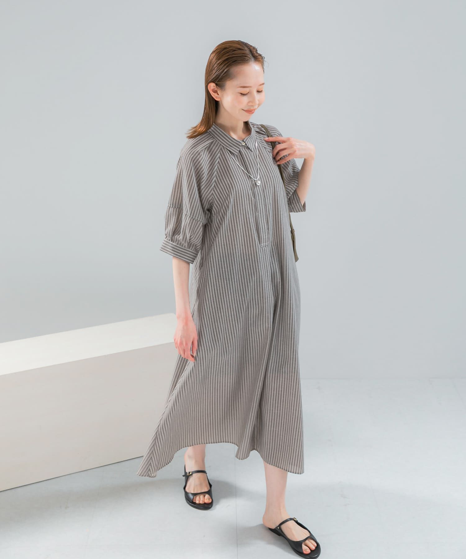 URBAN RESEARCH ROSSO「『WEB限定』イージーリネンシャツワンピース」|ワンピース|