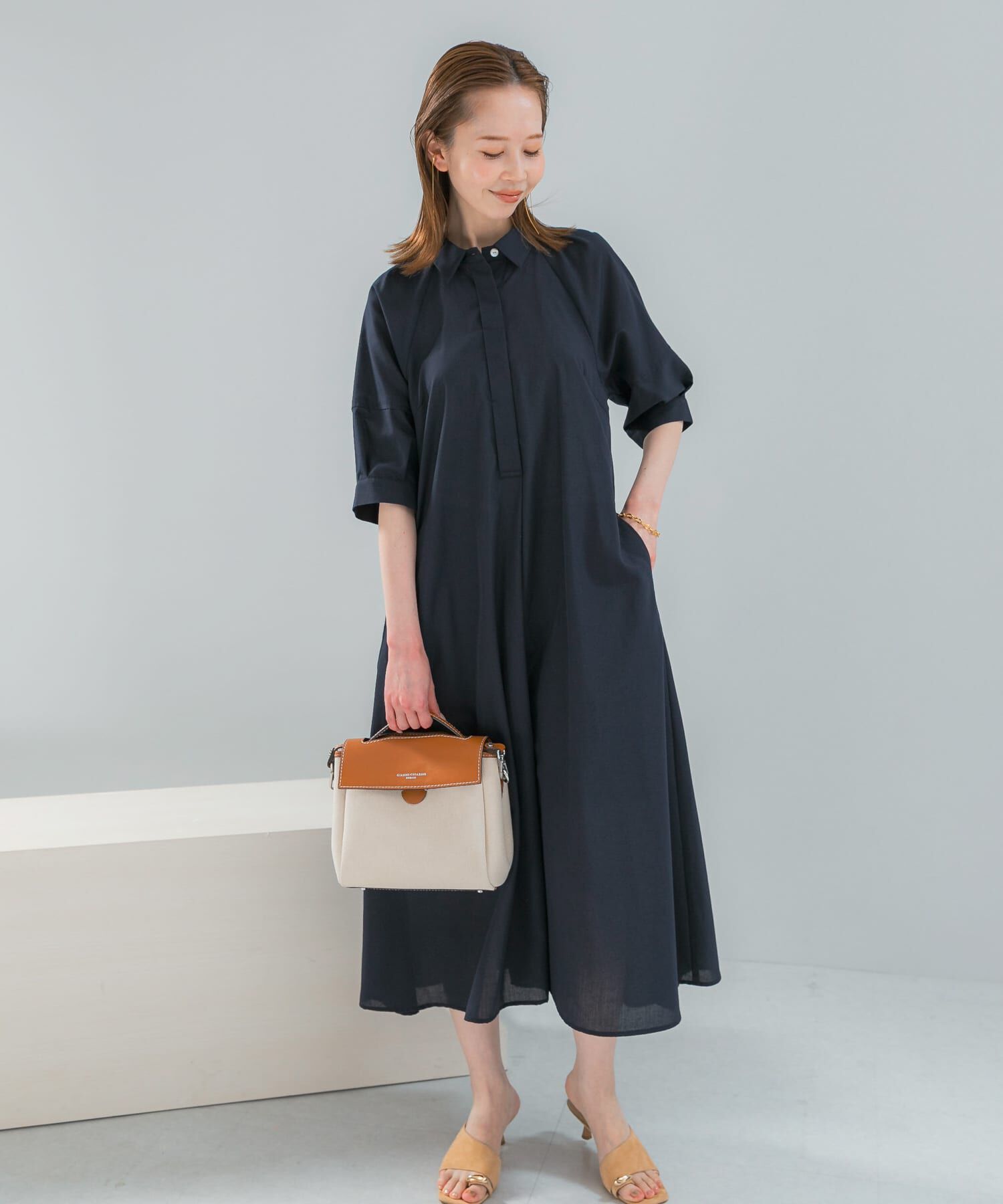 URBAN RESEARCH ROSSO「『WEB限定』イージーリネンシャツワンピース」|ワンピース|