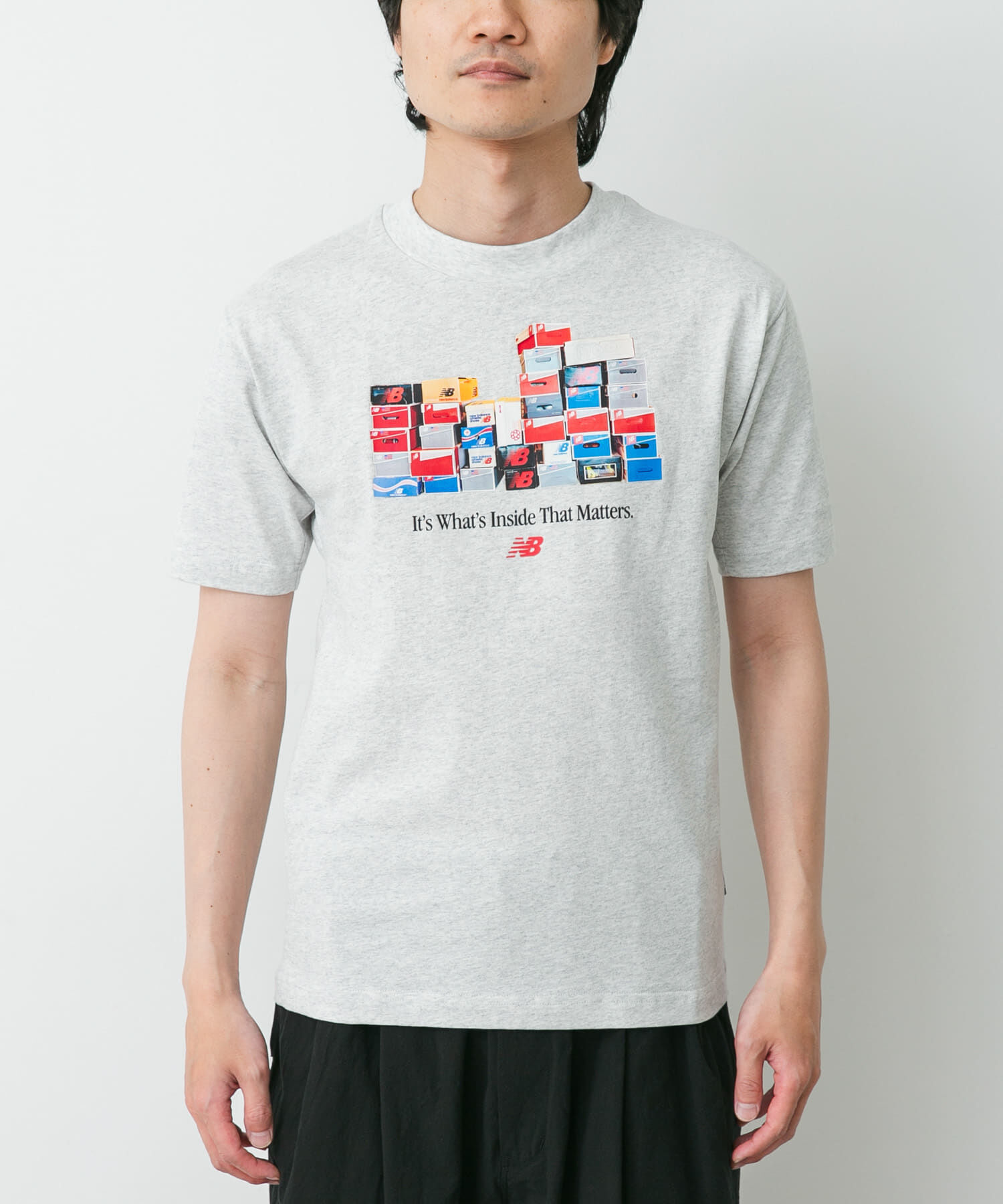 URBAN RESEARCH DOORS「NEW BALANCE　ボックスTシャツ」|Tシャツ・カットソー|グレー