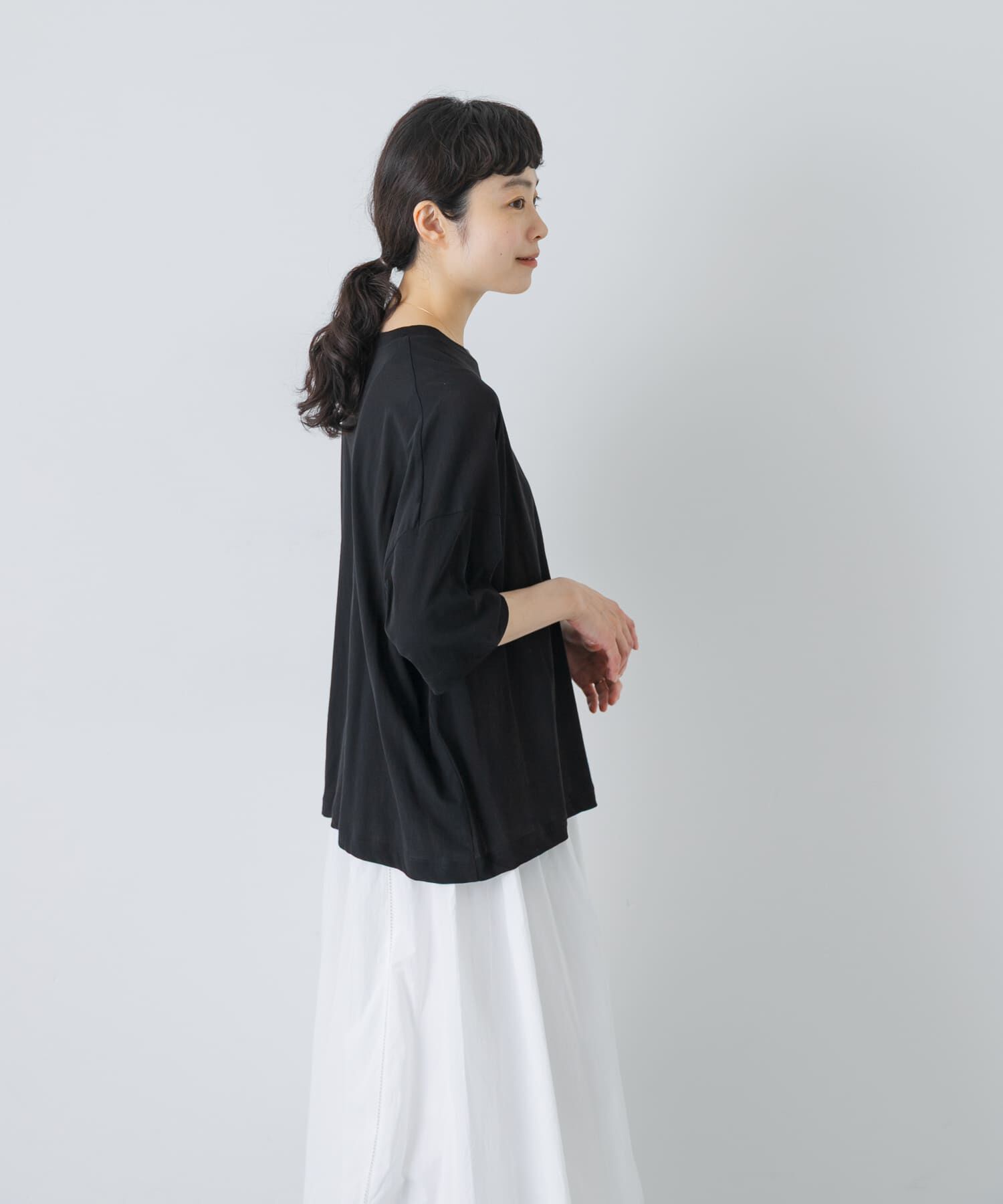 かぐれ「ハイツイストコットン半袖Tシャツ」|Tシャツ・カットソー|