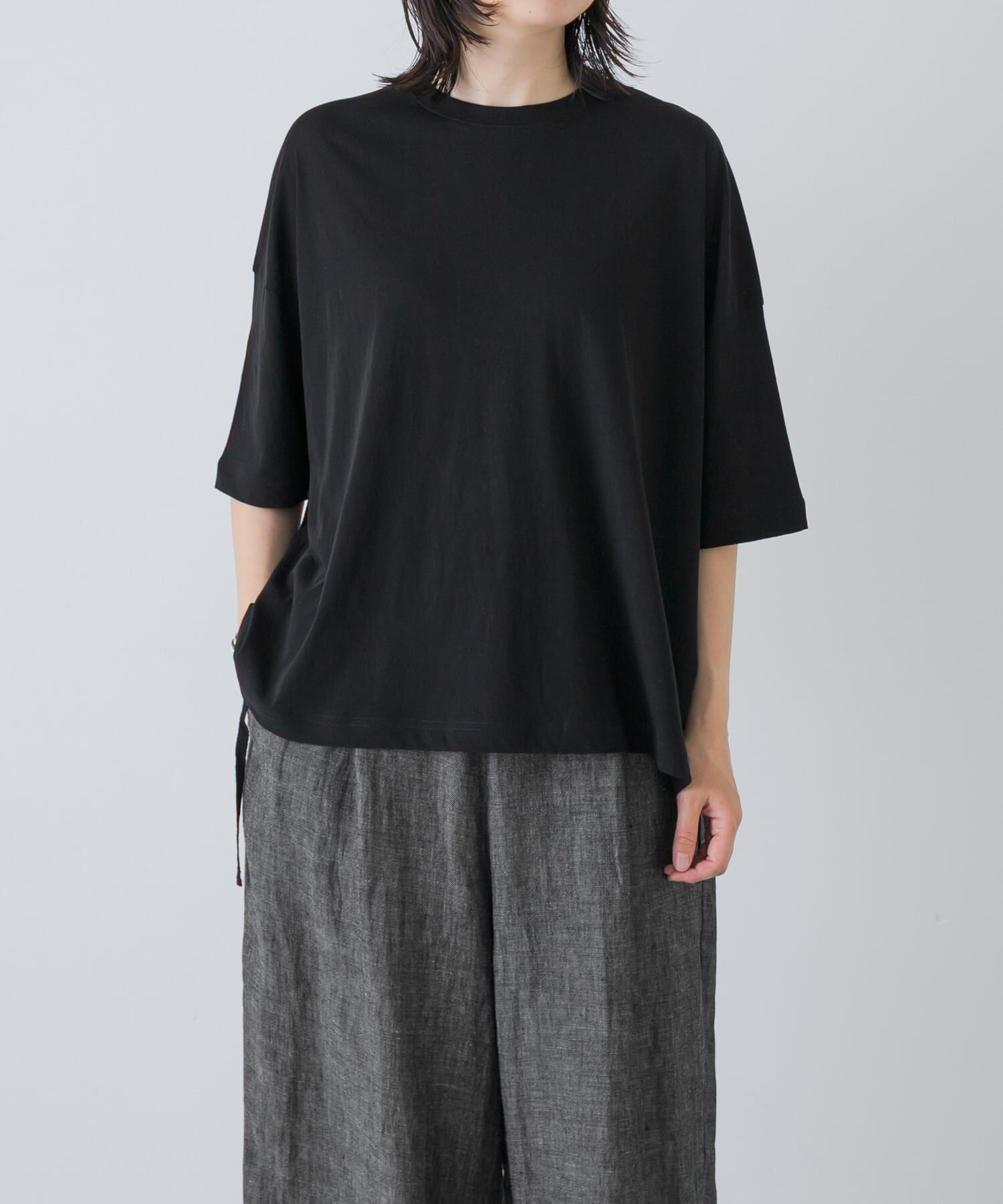 かぐれ「ハイツイストコットン半袖Tシャツ」|Tシャツ・カットソー|