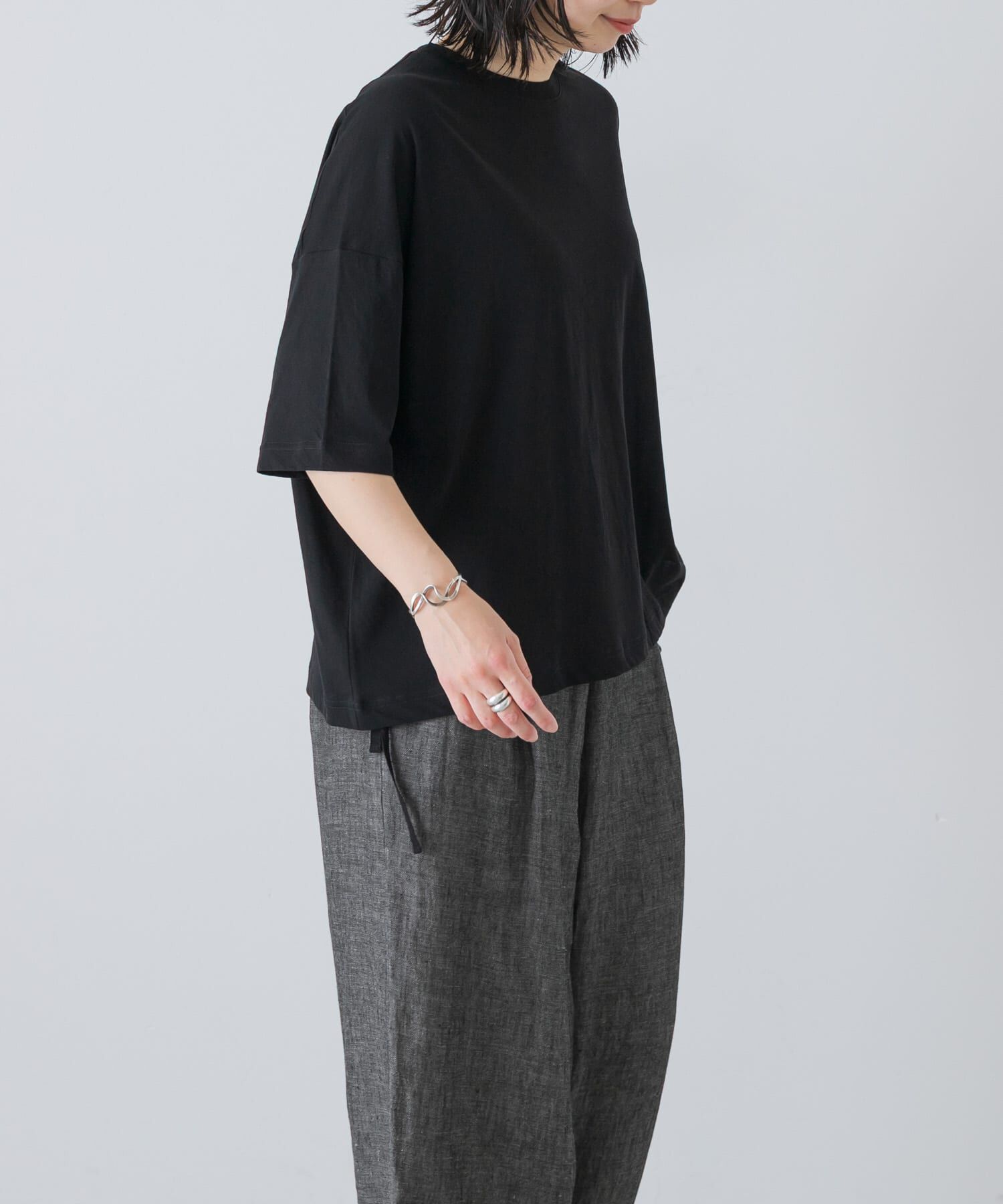 かぐれ「ハイツイストコットン半袖Tシャツ」|Tシャツ・カットソー|