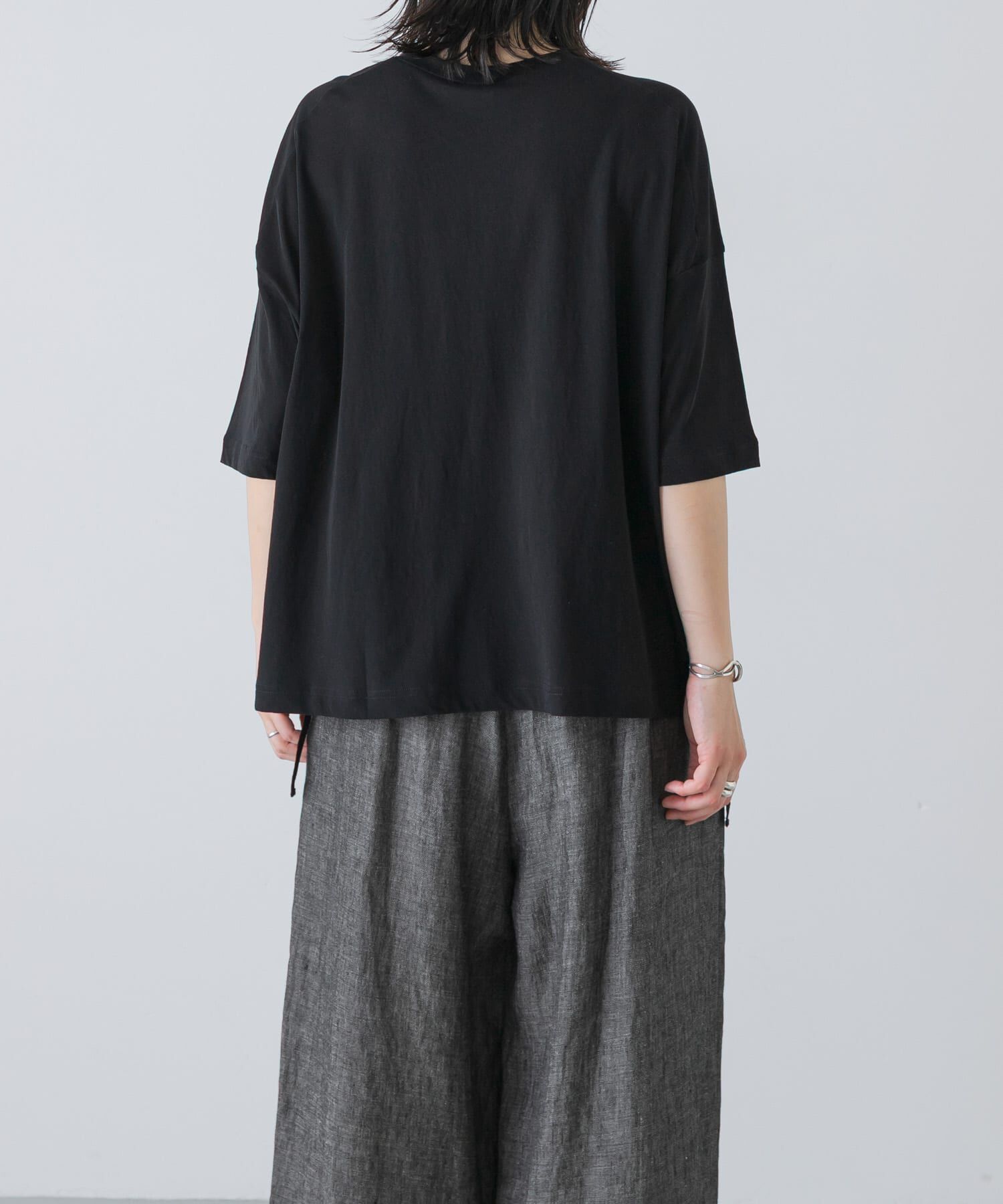 かぐれ「ハイツイストコットン半袖Tシャツ」|Tシャツ・カットソー|