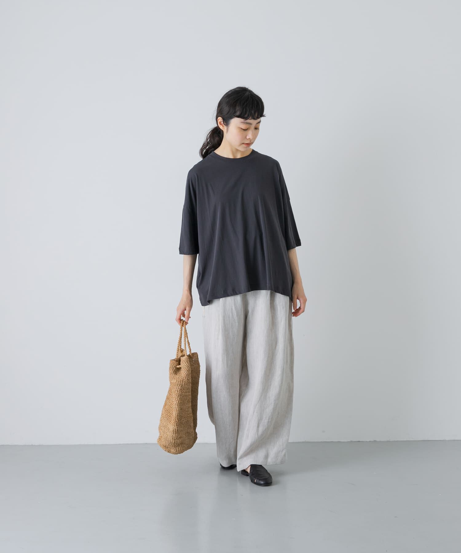 かぐれ「ハイツイストコットン半袖Tシャツ」|Tシャツ・カットソー|