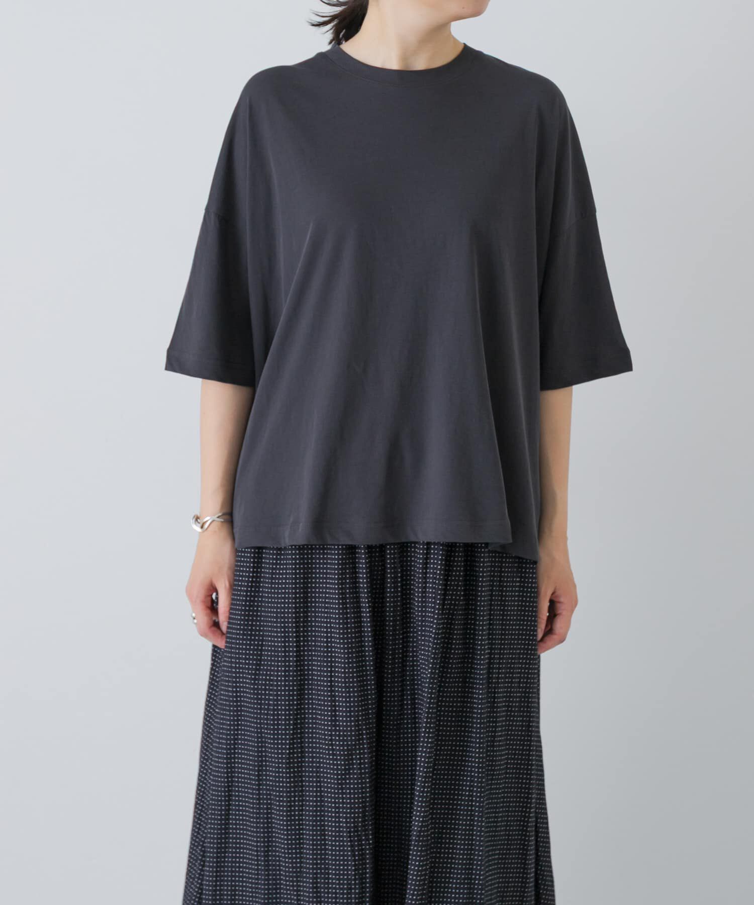 かぐれ「ハイツイストコットン半袖Tシャツ」|Tシャツ・カットソー|